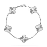 [Bieber Jewelry ]CLOVER SILVER 5 MOTIFS BRACELET