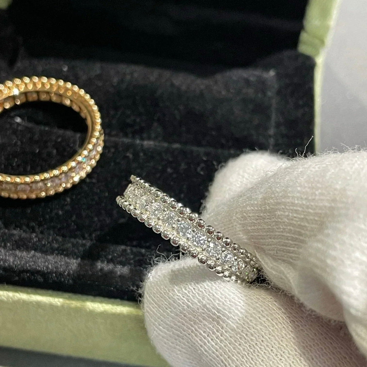 [Super CiCi ]PERLEE DIAMANT-RING AUS ROSÉGOLD