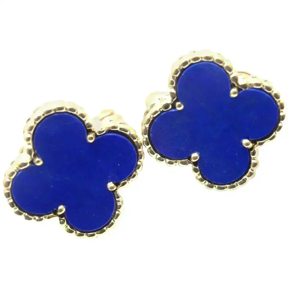 [Super CiCi ]CLOVER MINI 9,5MM OHRRINGE AUS BLAUEM ACHAT