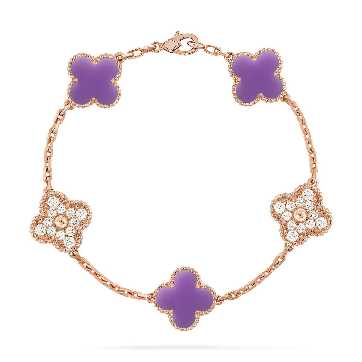 [Super CiCi ]CLOVER 5 MOTIF LIGHT PURPLE BRACELET COLLECTION