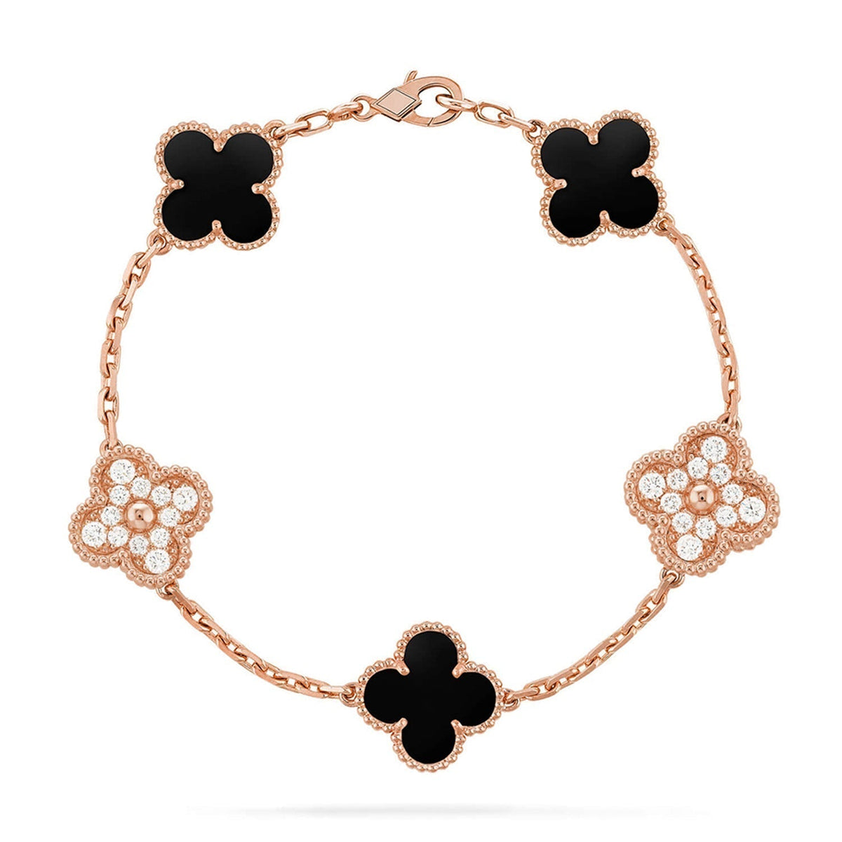 [Super CiCi ] CLOVER 5-MOTIV ONYX ARMBAND KOLLEKTION