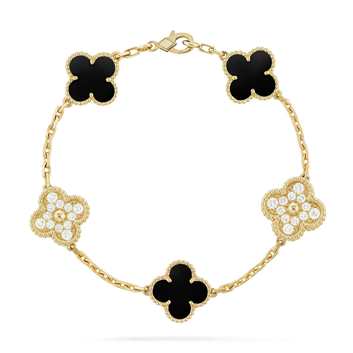 [Super CiCi ] CLOVER 5-MOTIV ONYX ARMBAND KOLLEKTION