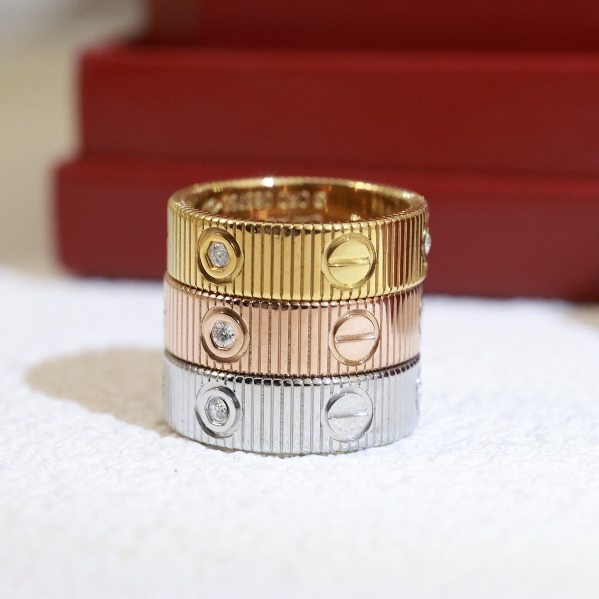[Super CiCi]LOVE 6,5 MM UNLIMITED RING MIT 3 DIAMANTEN