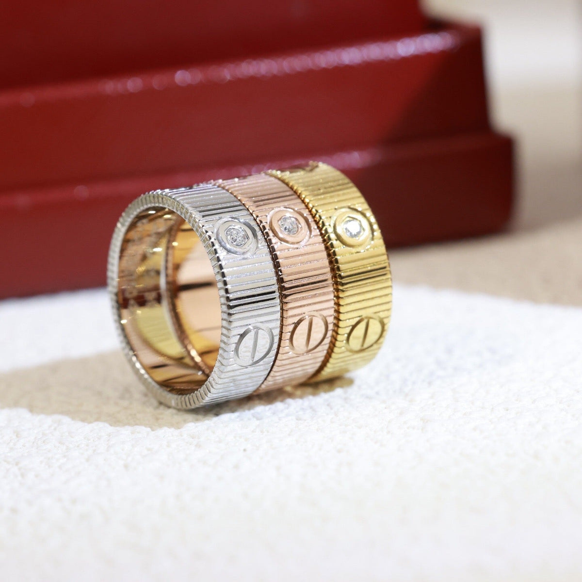 [Super CiCi]LOVE 6,5 MM UNLIMITED RING MIT 3 DIAMANTEN