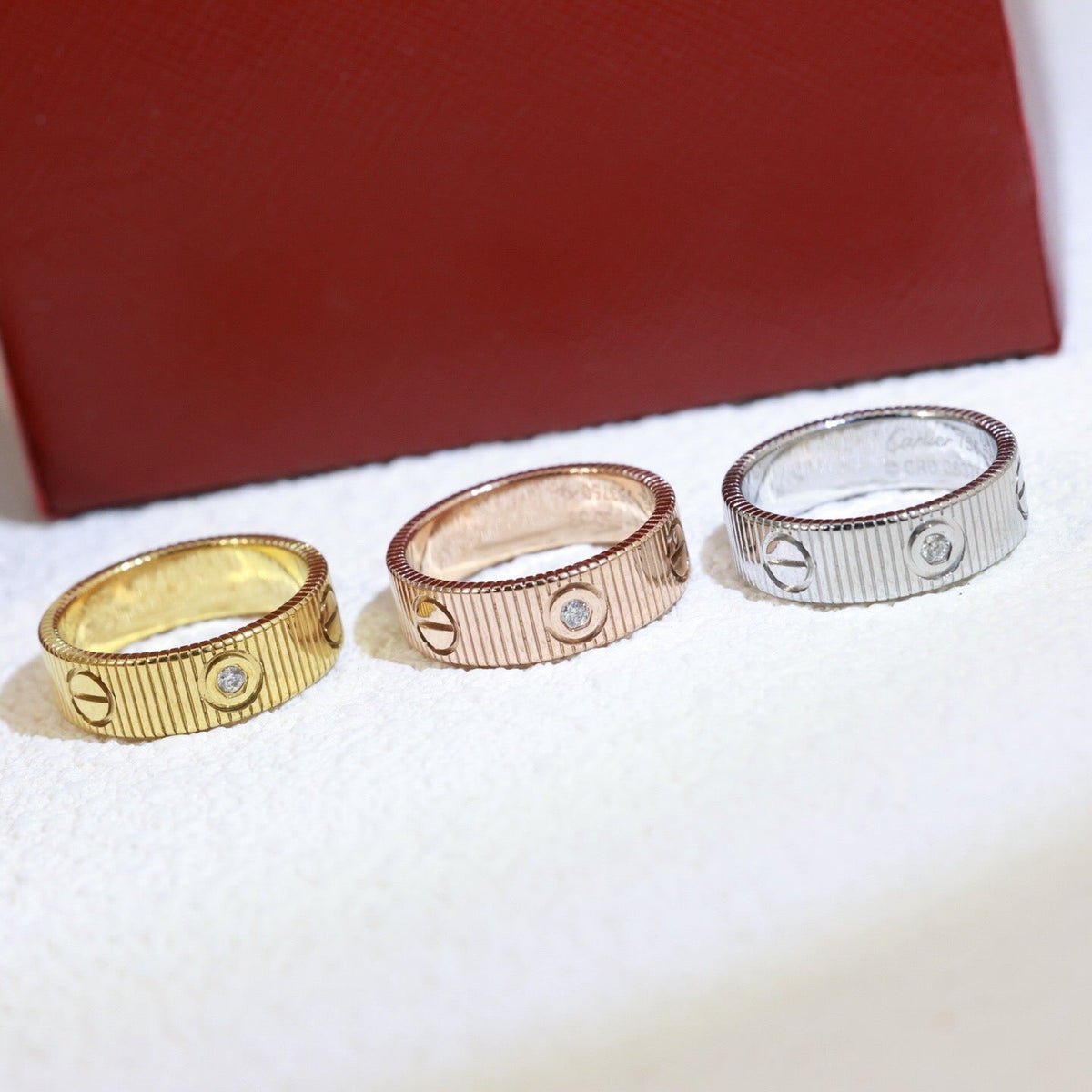 [Super CiCi]LOVE 6,5 MM UNLIMITED RING MIT 3 DIAMANTEN