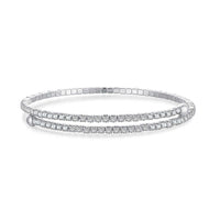 [Bieber Jewelry ]Row of Diamonds Round Fashion Bracelet