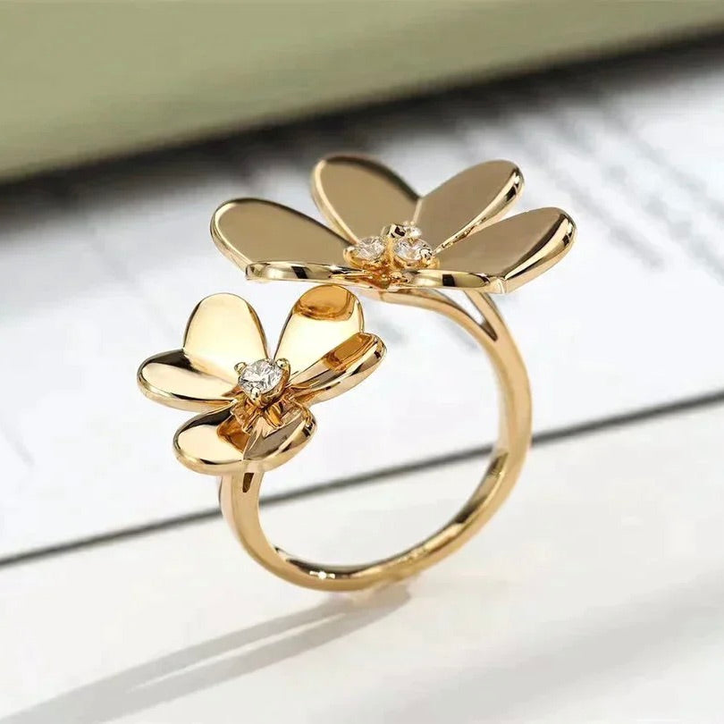 [Super CiCi ]KLEEBLATT COSMOS GOLDDIAMANT-RING
