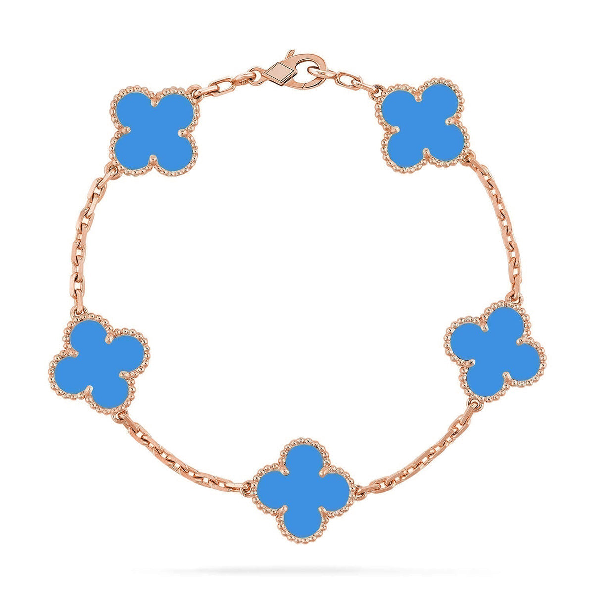 [Super CiCi ] CLOVER 5 MOTIF ARMBAND BLAUER ACHAT KOLLEKTION