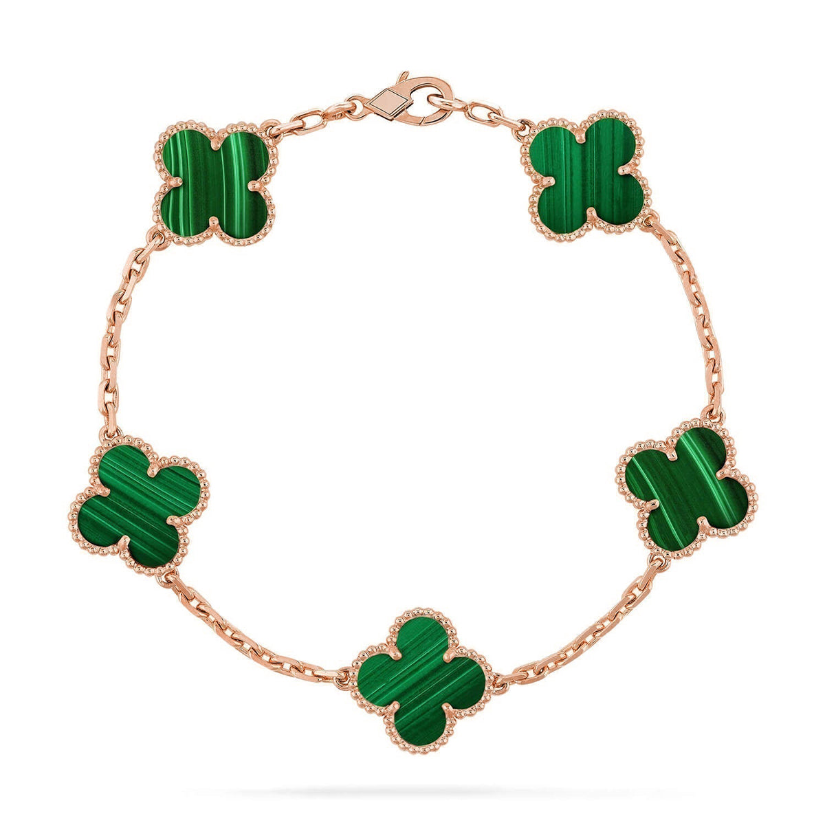 [Super CiCi ] CLOVER 5-MOTIV ARMBAND KOLLEKTION MALACHIT