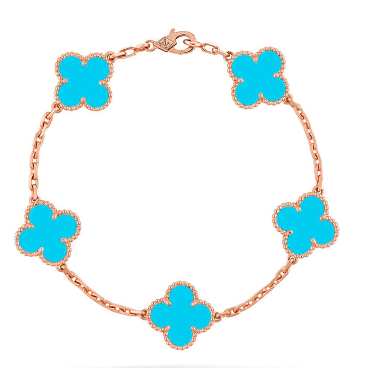 [Super CiCi ] CLOVER 5-MOTIV-ARMBAND KOLLEKTION TÜRKIS