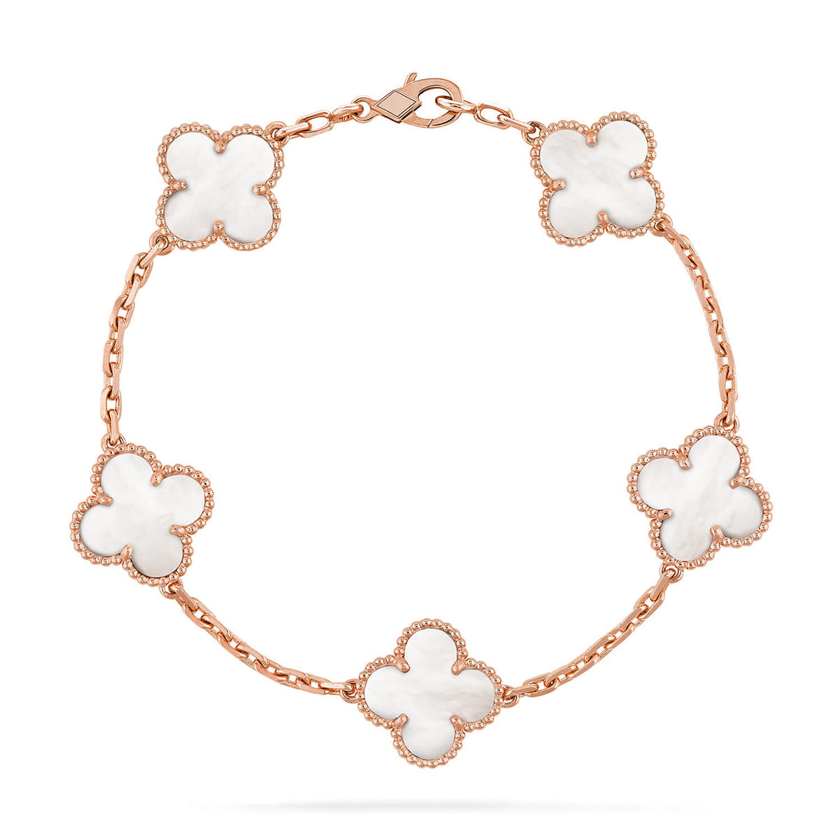 [Super CiCi ]CLOVER WEISSE PERLMUTT 5 MOTIV ARMBAND KOLLEKTION