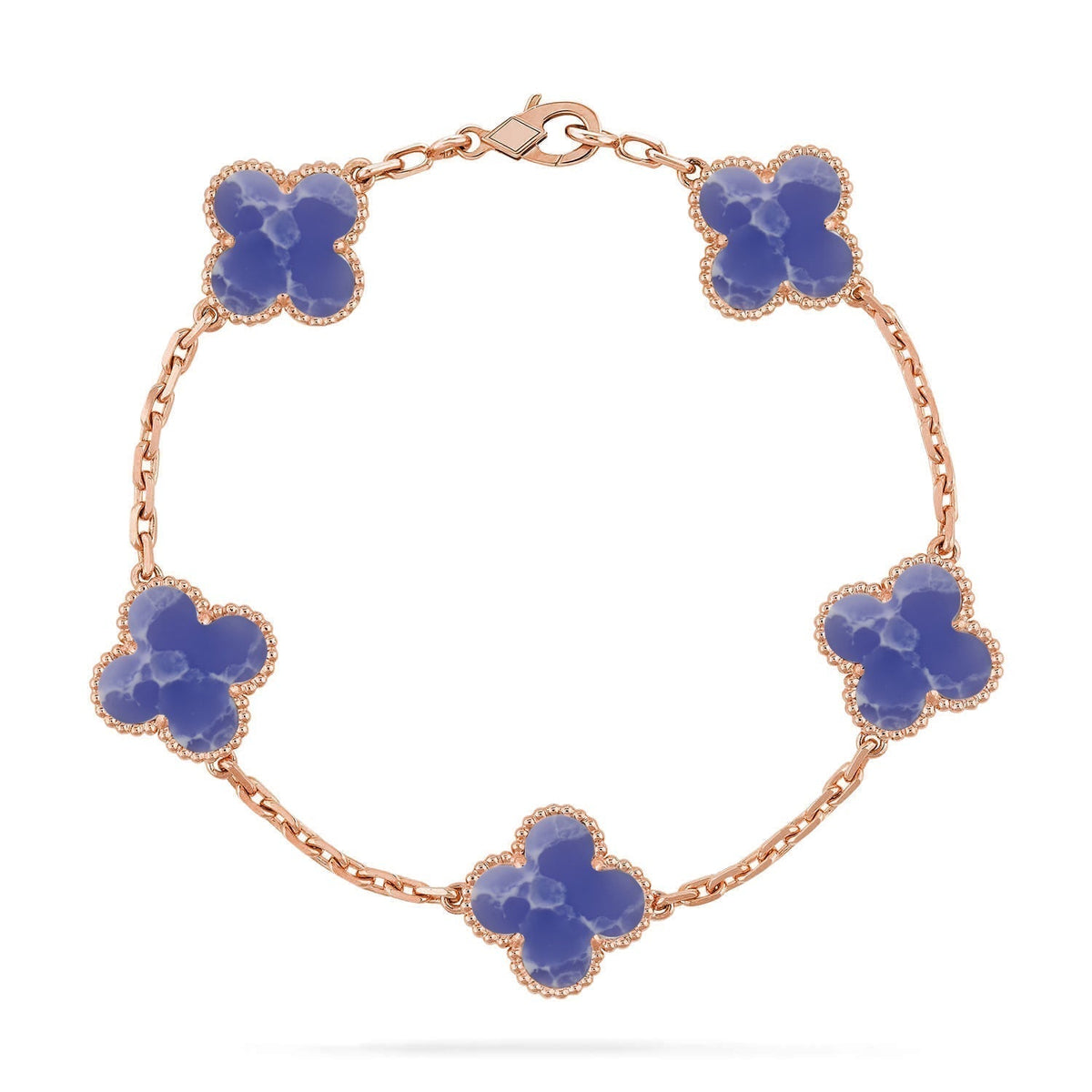 [Super CiCi ]KOLLEKTION CLOVER ARMBAND MIT 5 MOTIVEN UND BLAUEN ADERN