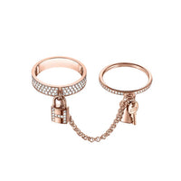 [Bieber Jewelry ]HM KELLY CLOCHETTE DOUBLE RING IN  WITH DIAMONDS