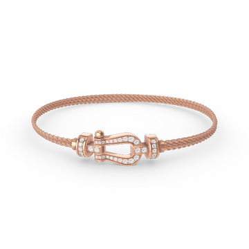 [Super CiCi ]FORCE SMALL HORSESHOE  DIAMOND CHAIN ROPE BRACELET