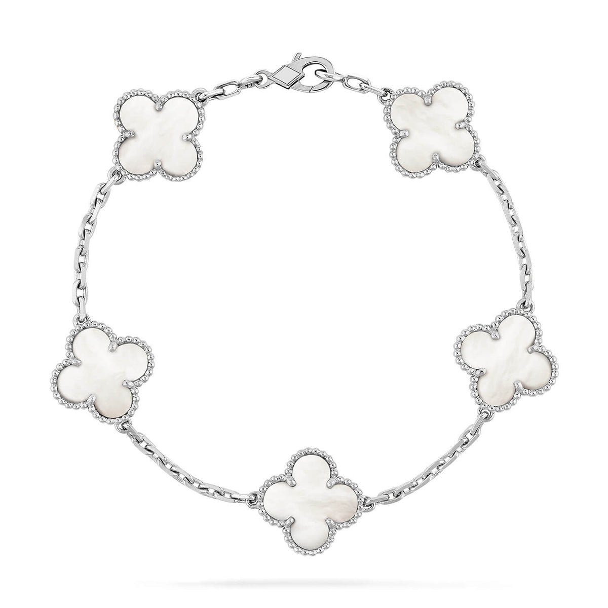 [Super CiCi ]CLOVER WEISSE PERLMUTT 5 MOTIV ARMBAND KOLLEKTION