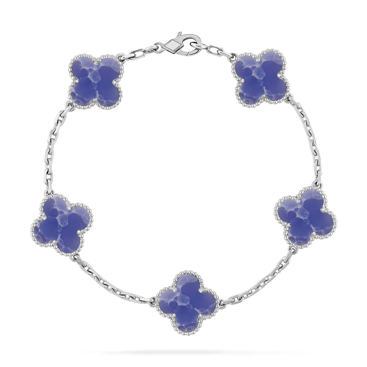 [Super CiCi ]KOLLEKTION CLOVER ARMBAND MIT 5 MOTIVEN UND BLAUEN ADERN