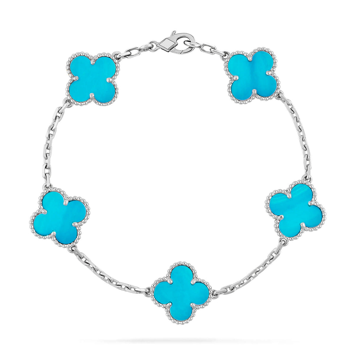 [Super CiCi ] CLOVER 5-MOTIV-ARMBAND KOLLEKTION TÜRKIS