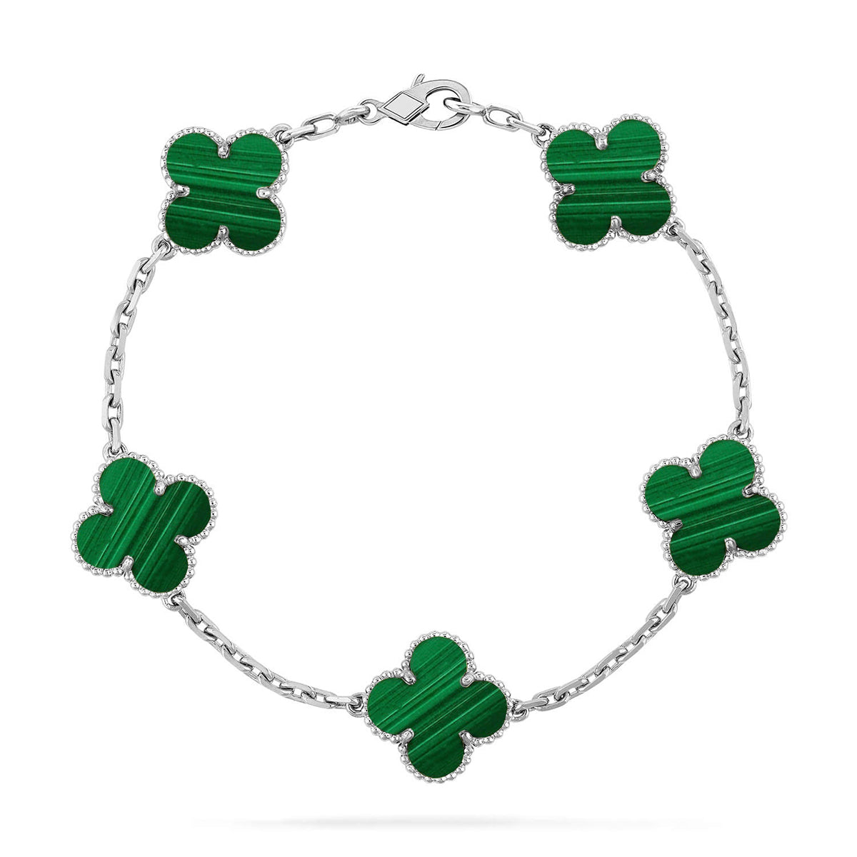 [Super CiCi ] CLOVER 5-MOTIV ARMBAND KOLLEKTION MALACHIT