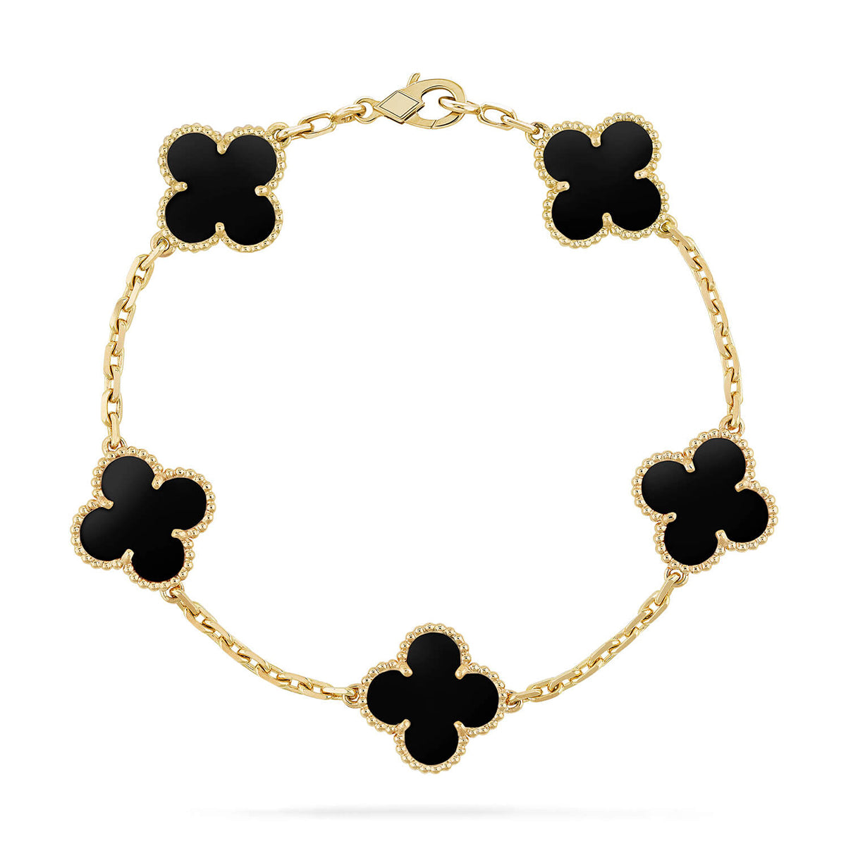 [Super CiCi ] CLOVER 5-MOTIV ONYX ARMBAND KOLLEKTION