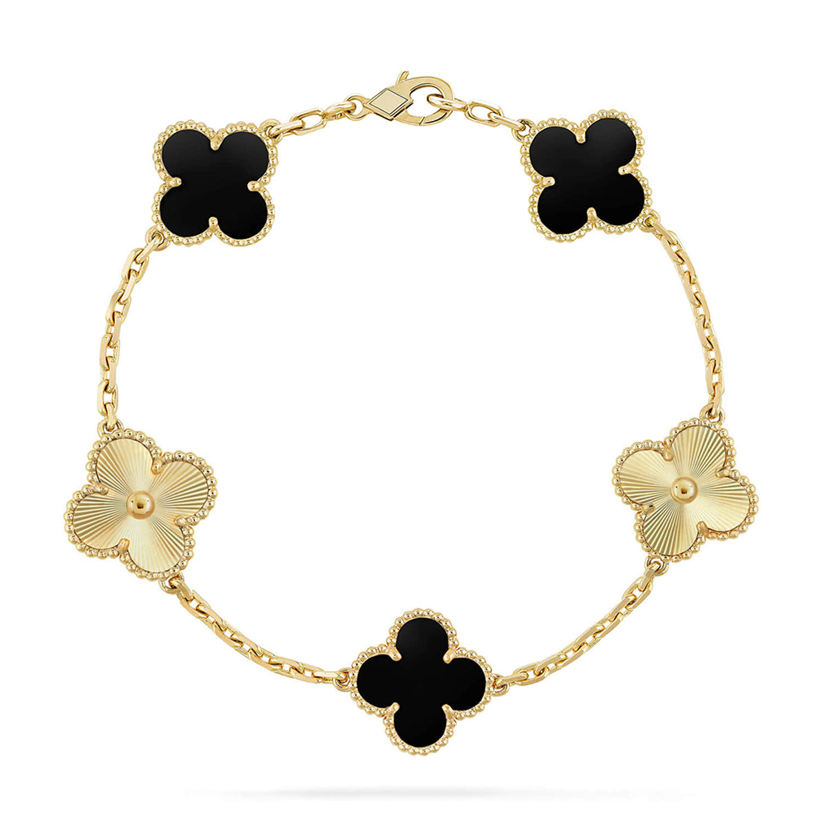 [Super CiCi ] CLOVER 5-MOTIV ONYX ARMBAND KOLLEKTION
