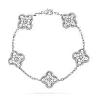 [Bieber Jewelry ]CLOVER 5 MOTIFS  DIAMOND BRACELET SILVER