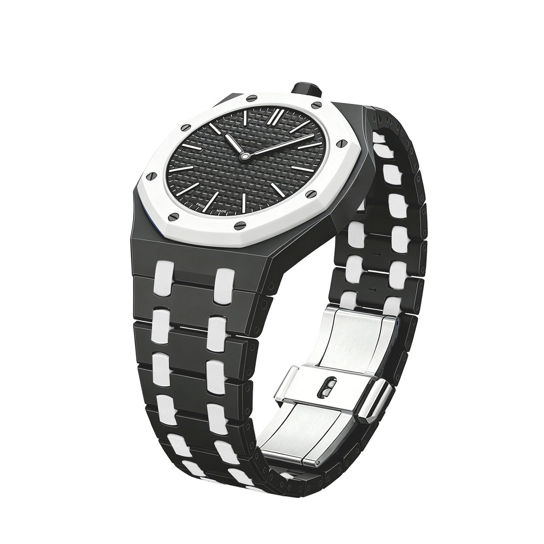 Oak Pop Exclusive Black And White Bioceramic Strap