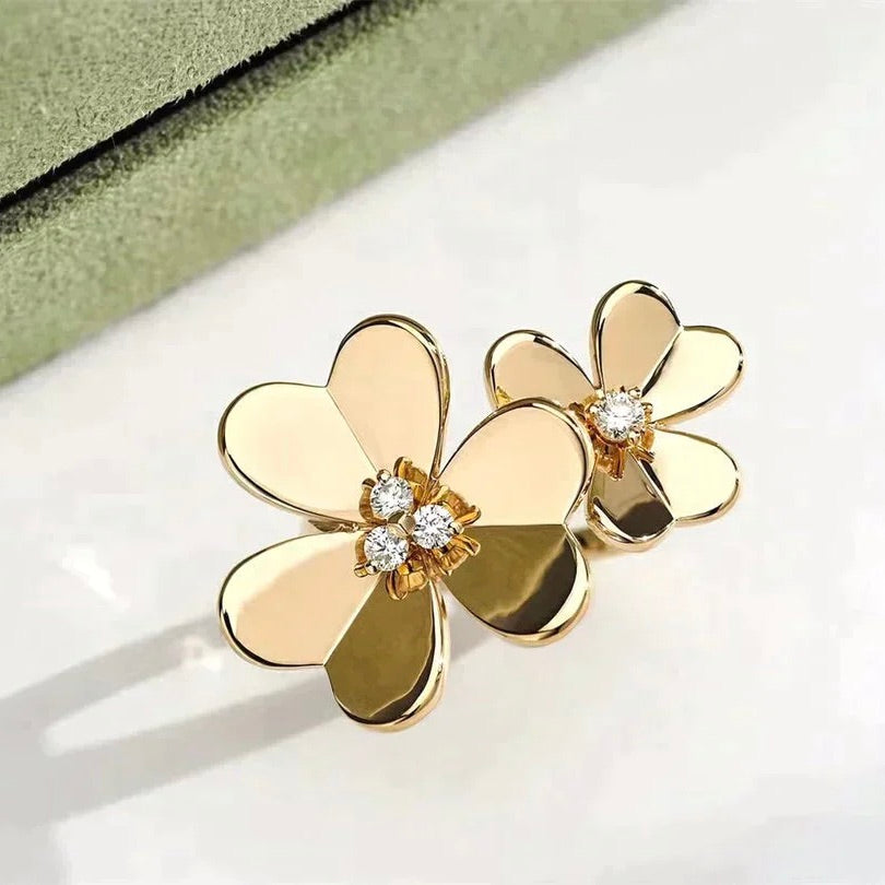 [Super CiCi ]KLEEBLATT COSMOS GOLDDIAMANT-RING