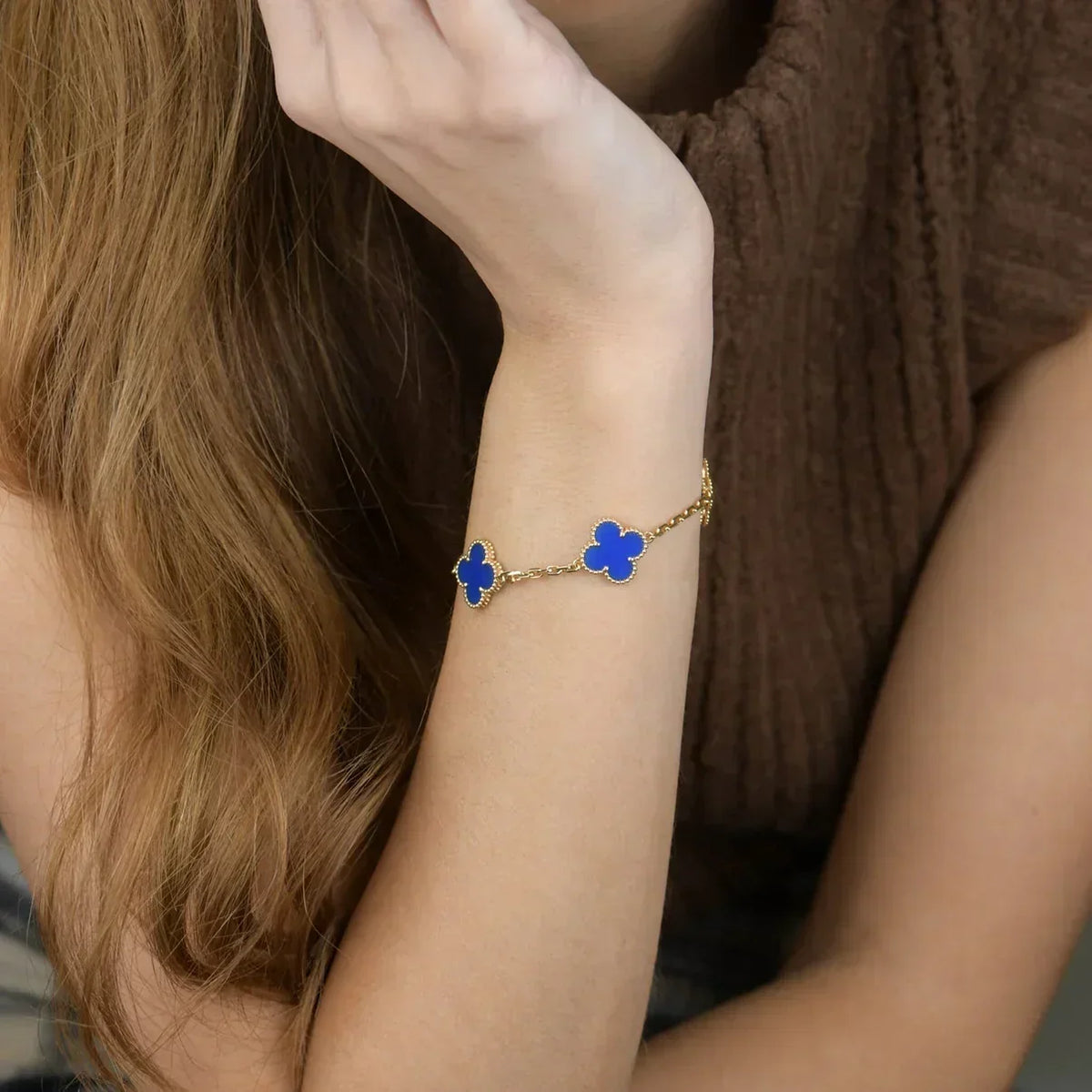 [Super CiCi ] CLOVER 5 MOTIF ARMBAND BLAUER ACHAT KOLLEKTION