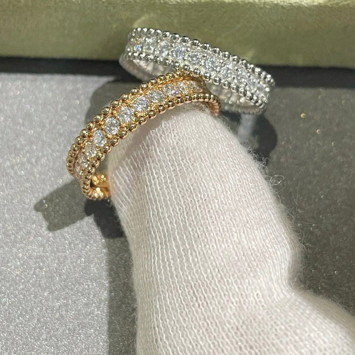 [Super CiCi ]PERLEE DIAMANT-RING AUS ROSÉGOLD
