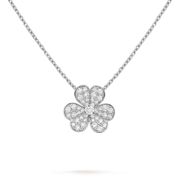 [Super CiCi ]CLOVER DIAMANT-HALSKETTE SILBER