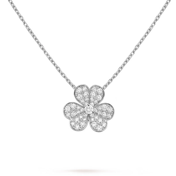 [Super CiCi ]CLOVER DIAMANT-HALSKETTE SILBER