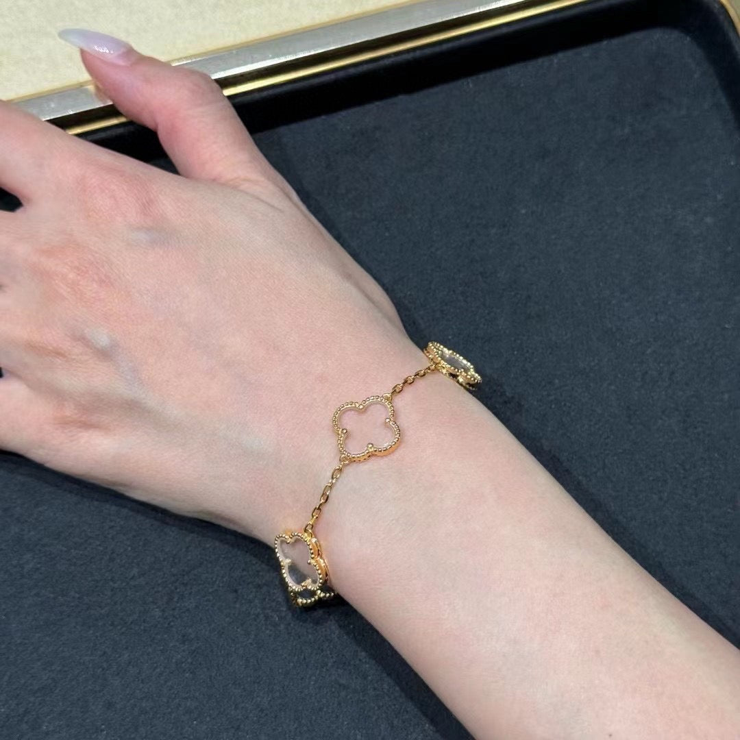 [Super CiCi ]CLOVER 5-MOTIV ARMBAND BERGKRISTALL