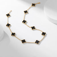 [Bieber Jewelry ]CLOVER 10 MOTIFS ONYX NECKLACE