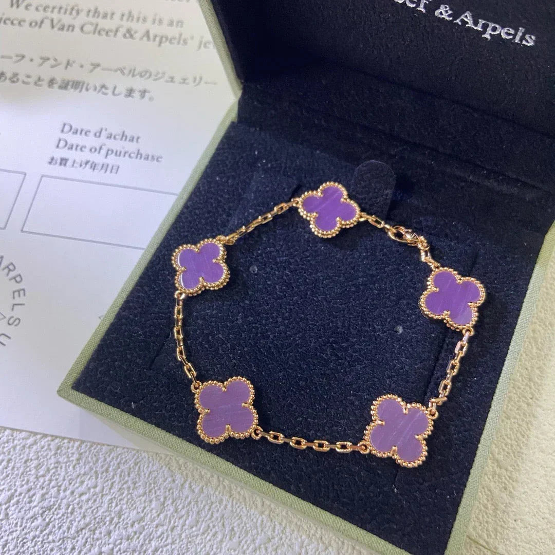 [Super CiCi ] CLOVER 5 MOTIF VIOLET BRACELET COLLECTION