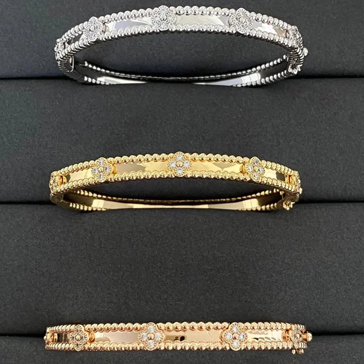 [Super CiCi ]KLEEBATT-ARMBAND 4MM DIAMANTEN
