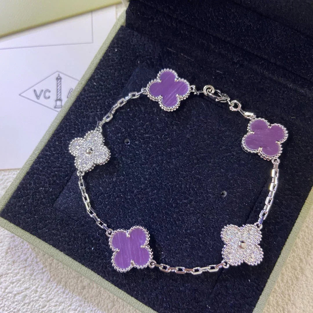 [Super CiCi ] CLOVER 5 MOTIF VIOLET BRACELET COLLECTION