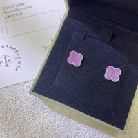 [Bieber Jewelry ]CLOVER MINI 9.5MM  PURPLE VIOLET EARRINGS
