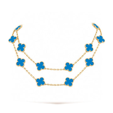 [Super CiCi ]CLOVER 20 MOTIFS BLUE AGATE GOLD