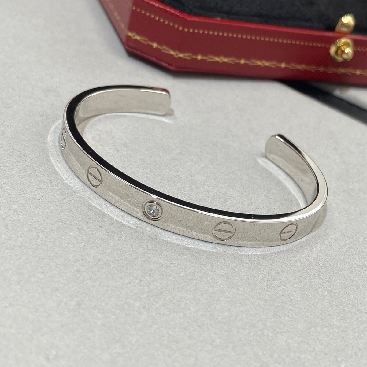 [Super CiCi ]LOVE ARMBAND 6,1 MM 1 DIAMANT OFFENER REIF
