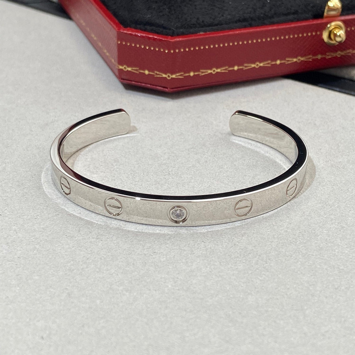 [Super CiCi ]LOVE ARMBAND 6,1 MM 1 DIAMANT OFFENER REIF