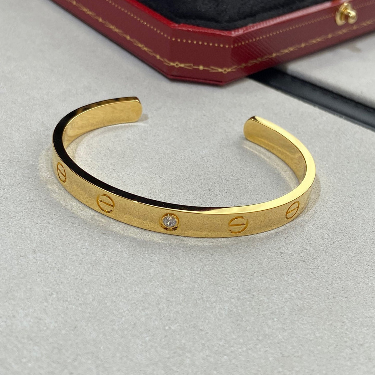 [Super CiCi ]LOVE ARMBAND 6,1 MM 1 DIAMANT OFFENER REIF