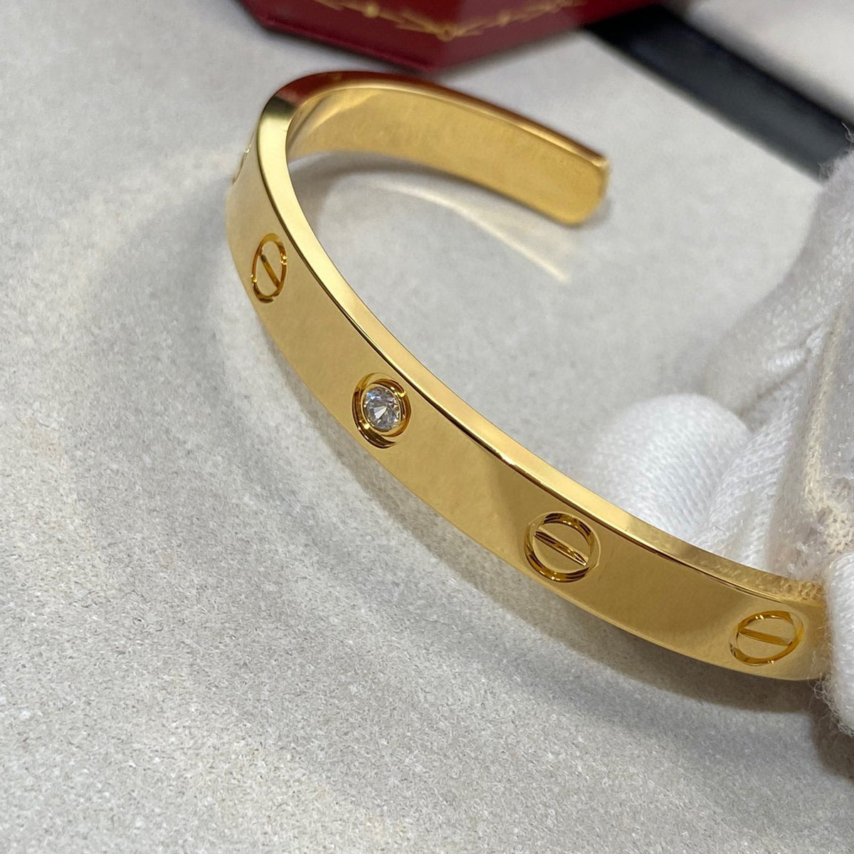 [Super CiCi ]LOVE ARMBAND 6,1 MM 1 DIAMANT OFFENER REIF