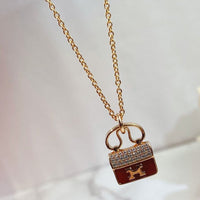 [Bieber Jewelry ]CONSTANCE RED PEDANT PINK GOLD NECKLACE