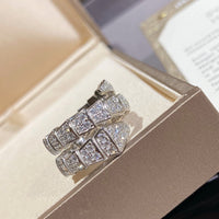 [Bieber Jewelry ]SERPENTI DOUBLE RING SILVER DIAMOND PAVED