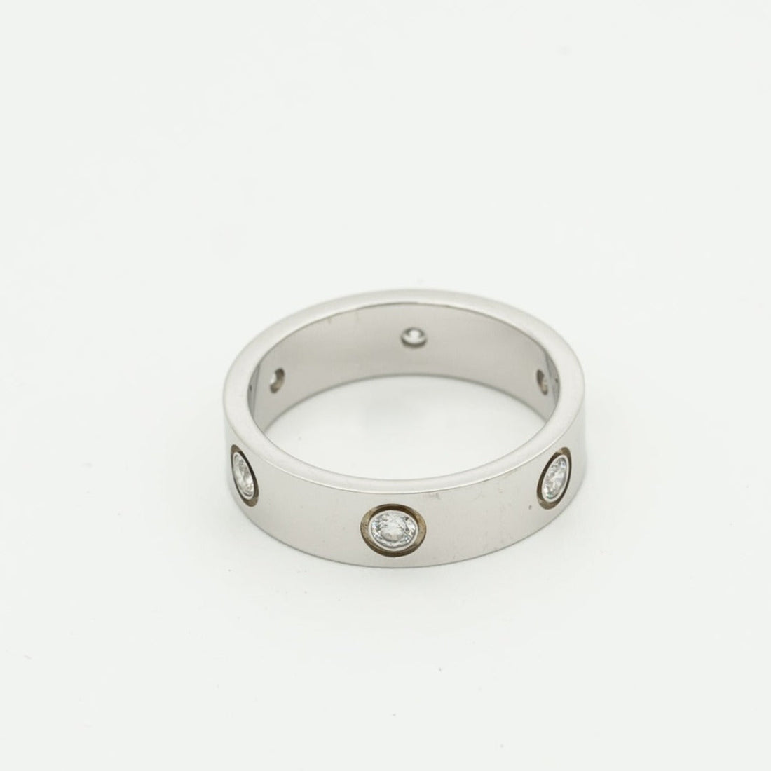 [Super CiCi ]LIEBESRING 5,5 MM 6 DIAMANTEN SILBER