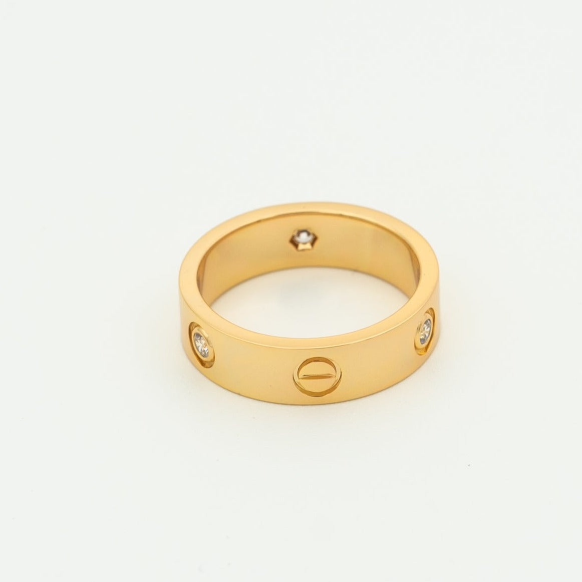 [Super CiCi ]LOVE RING 5,5 MM 3 DIAMANTEN ROSÉGOLD
