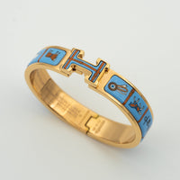 [Bieber Jewelry ]H PINK GOLD BRACELET BLUE CERAMIC