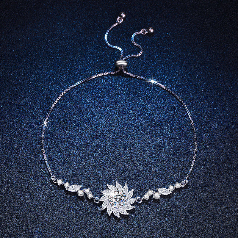 [Super CiCi]STRAHLENDES SONNENBLUMEN-MOISSANIT-ARMBAND