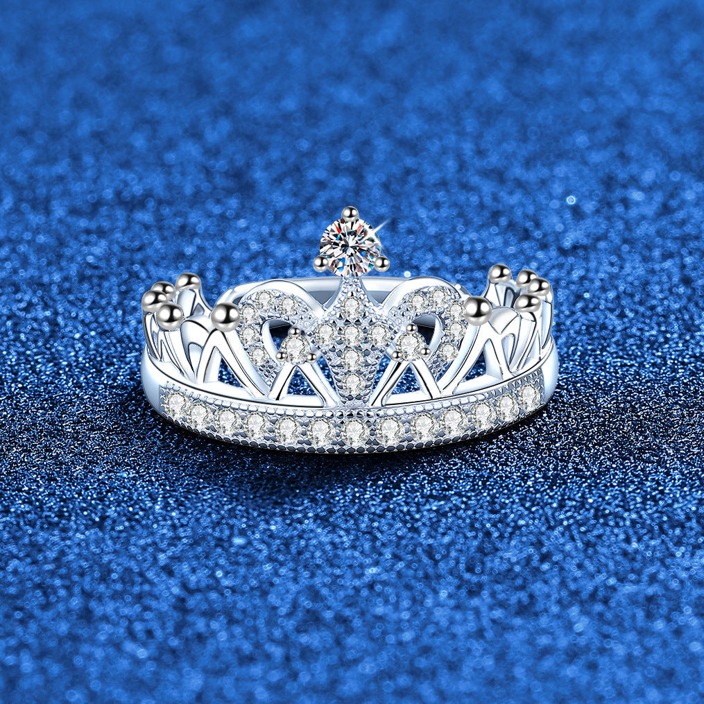 [Super CiCi]DREAMY CROWN MOISSANIT-RING - 1,2 KARAT ELEGANT IM PRINZESSINNEN-STIL