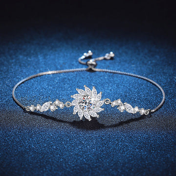 [Super CiCi]STRAHLENDES SONNENBLUMEN-MOISSANIT-ARMBAND